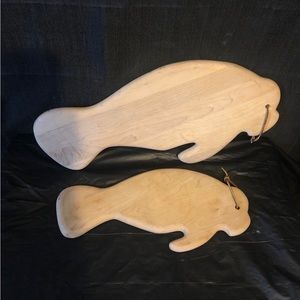 Manatee mother & baby blond hardwood cutting boards handcrafted